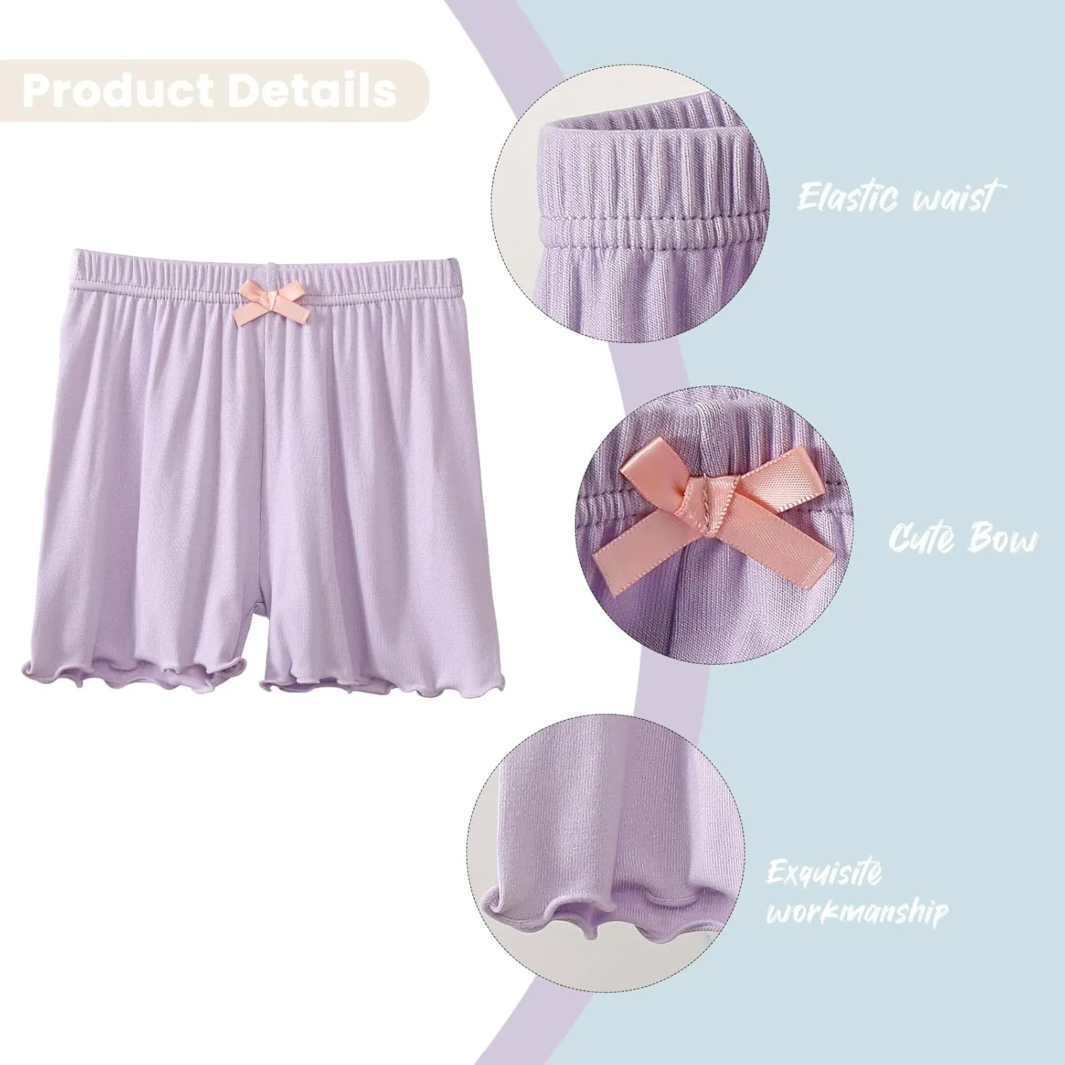 12 Pack Girls Shorts Bike Shorts for Girls Toddler Cartwheel Shorts Kids Under Dress Shorts Safety Summer Shorts