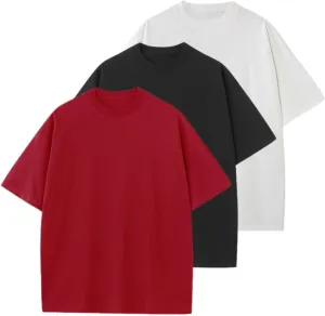 3 Pcs Essentials Men's T-Shirt Pack, Men's Short Sleeve Tees,Crewneck Cotton T-Shirts for Men Women