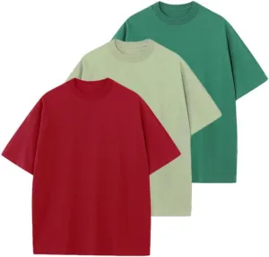 3 Pcs Essentials Men's T-Shirt Pack, Men's Short Sleeve Tees,Crewneck Cotton T-Shirts for Men Women