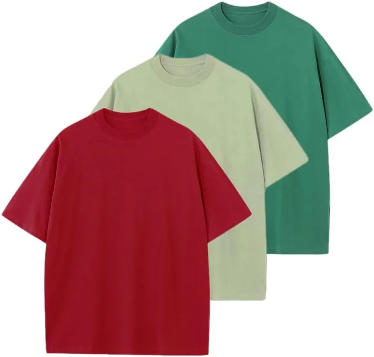 3 Pcs Essentials Men's T-Shirt Pack, Men's Short Sleeve Tees,Crewneck Cotton T-Shirts for Men Women