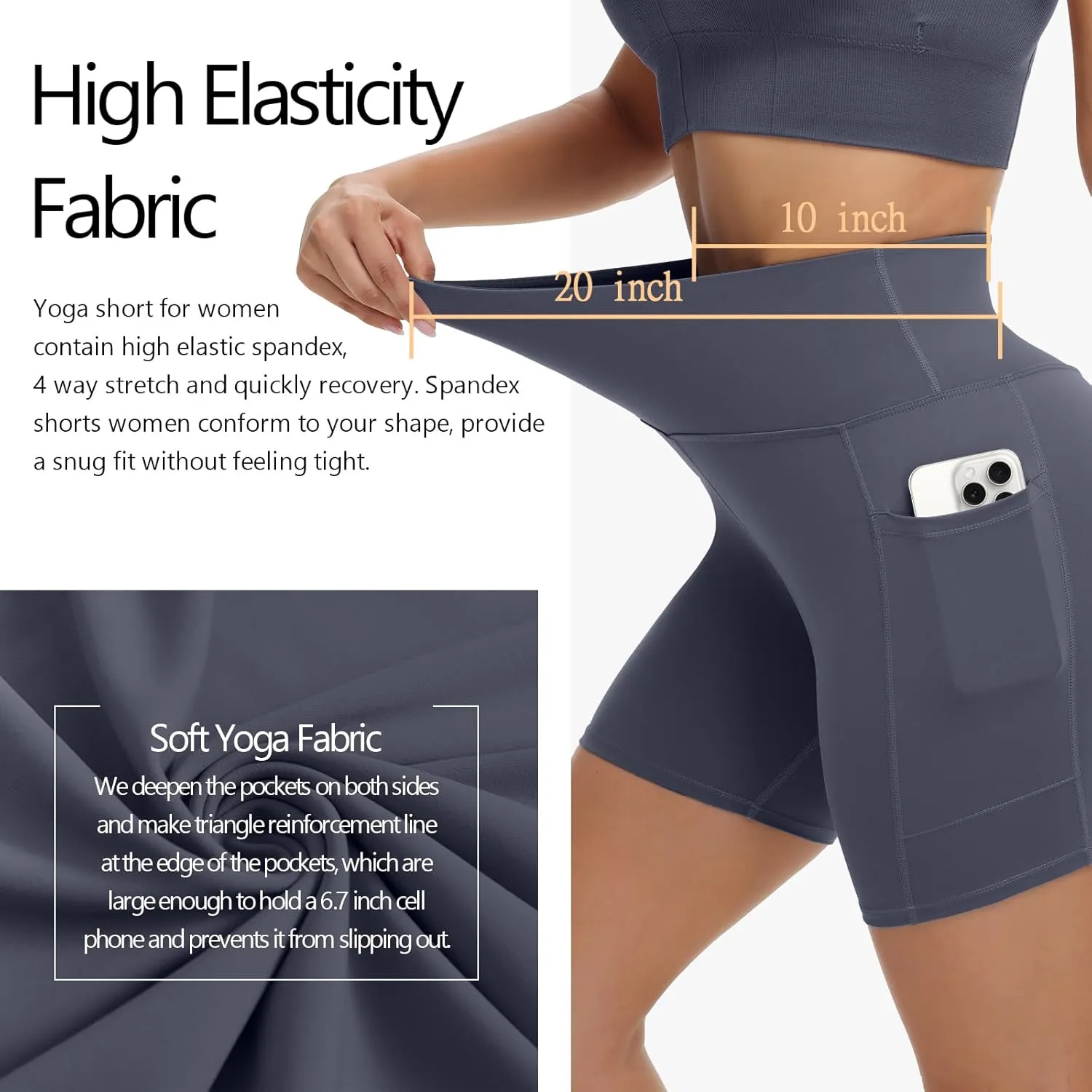 ALWAYSONE Biker Shorts Women Non See Through Yoga Shorts Tummy Control Workout Shorts Gym Shorts Running Athletic Shorts
