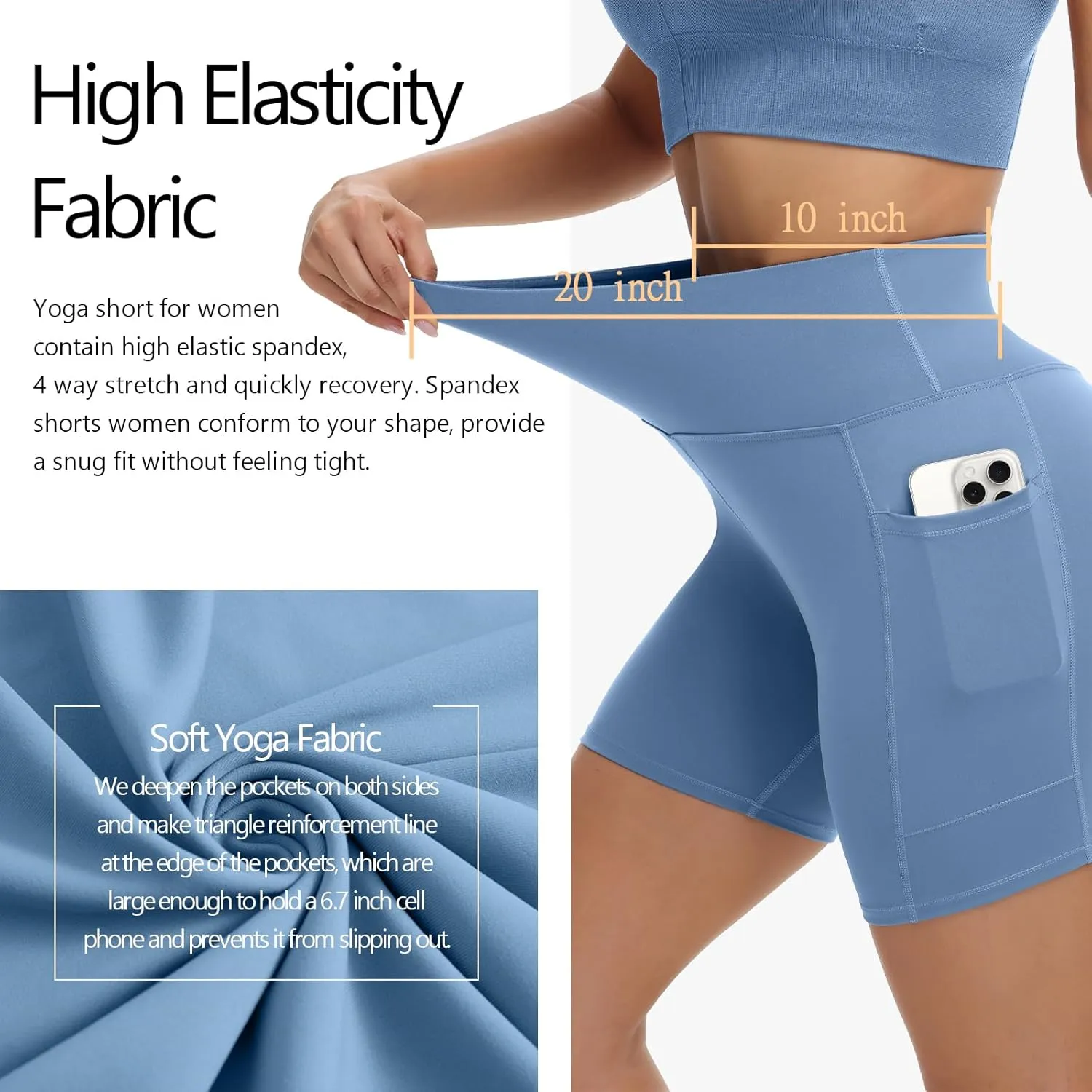 ALWAYSONE Biker Shorts Women Non See Through Yoga Shorts Tummy Control Workout Shorts Gym Shorts Running Athletic Shorts