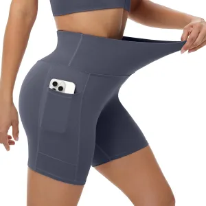 ALWAYSONE Biker Shorts Women Non See Through Yoga Shorts Tummy Control Workout Shorts Gym Shorts Running Athletic Shorts