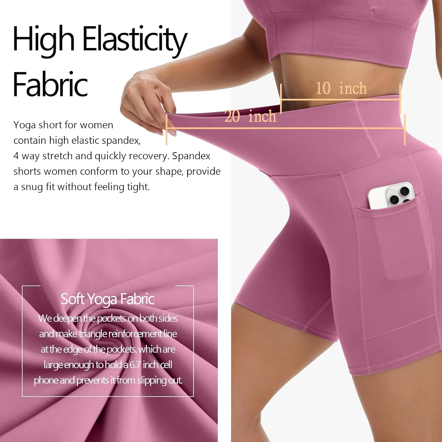 ALWAYSONE Biker Shorts Women Non See Through Yoga Shorts Tummy Control Workout Shorts Gym Shorts Running Athletic Shorts