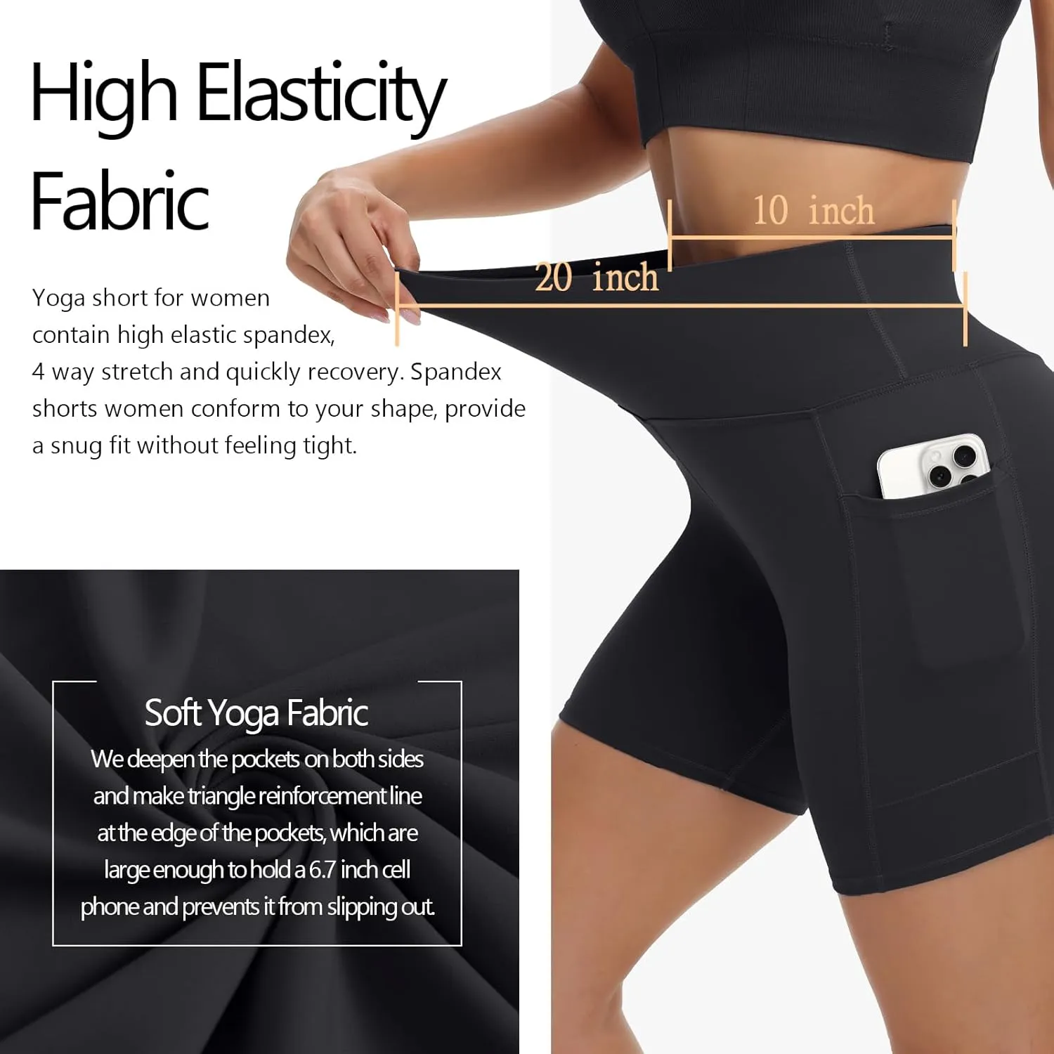 ALWAYSONE Biker Shorts Women Non See Through Yoga Shorts Tummy Control Workout Shorts Gym Shorts Running Athletic Shorts