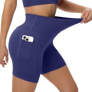 ALWAYSONE Biker Shorts Women Non See Through Yoga Shorts Tummy Control Workout Shorts Gym Shorts Running Athletic Shorts