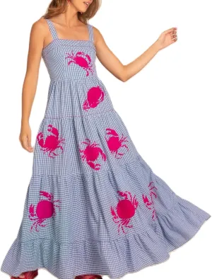Argeousgor Women 2024 Bohemian Maxi Dress Sleeveless Embroidered Flowy Smocked Long Dress Summer Beach Sundresses