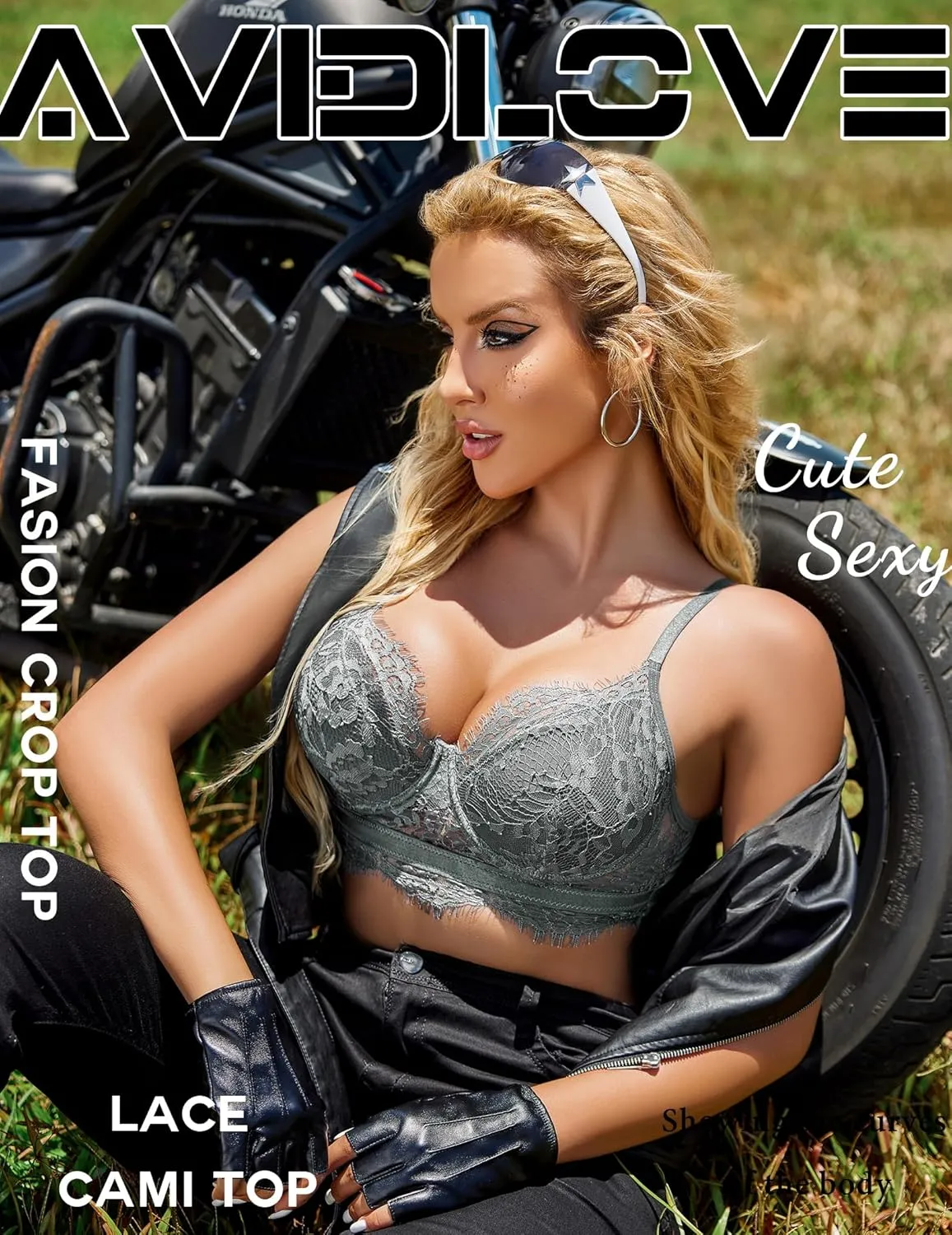 Avidlove Lace Bralettes for Women Y2k Strap Bustier Cami Top V Neck Camisole Lingerie