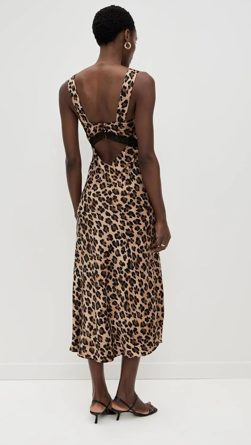 Bardot Women's Emory Printed Satin Slip Dress