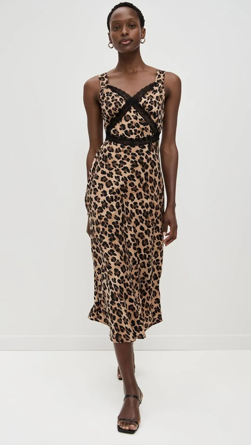 Bardot Women's Emory Printed Satin Slip Dress
