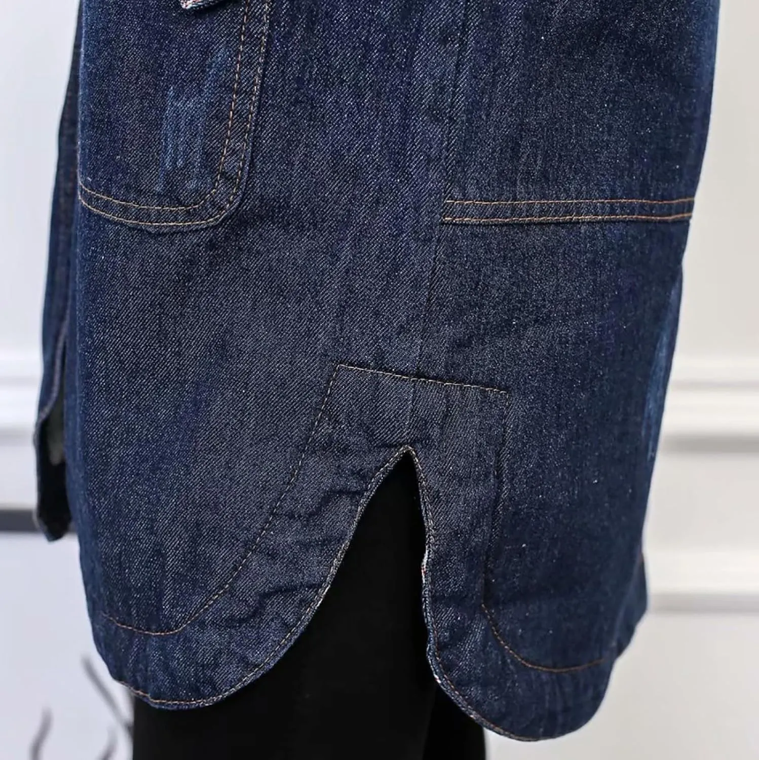 Binmer Sherpa Lined Denim Jackets for Womens Winter Thicken Warm Fleece Hooded Mid Length Casual Jean Outwear with Pockets