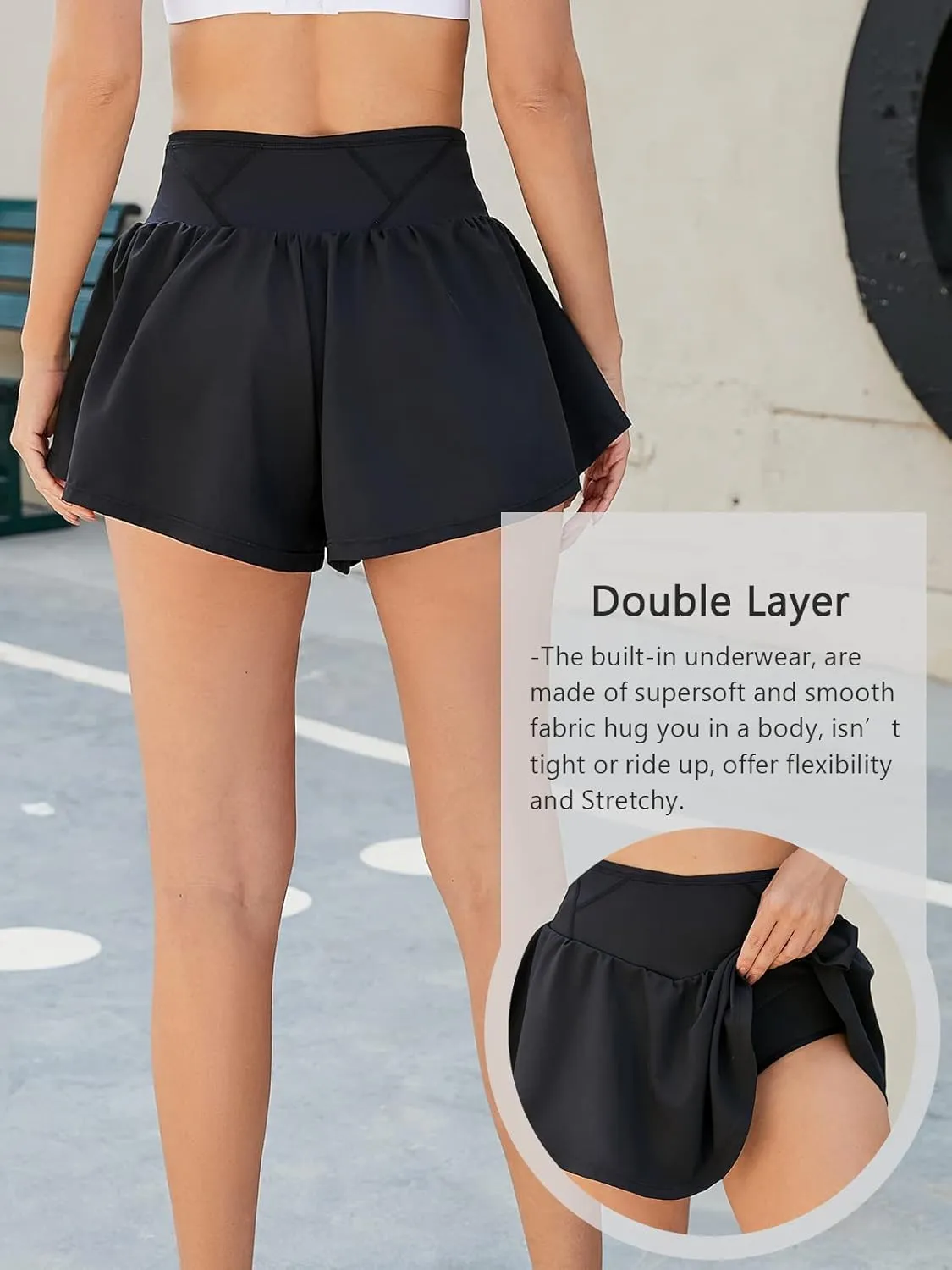 BMJL Womens Flowy Athletic Shorts High Waisted Shorts Workout Running Shorts Gym Quick Dry Shorts