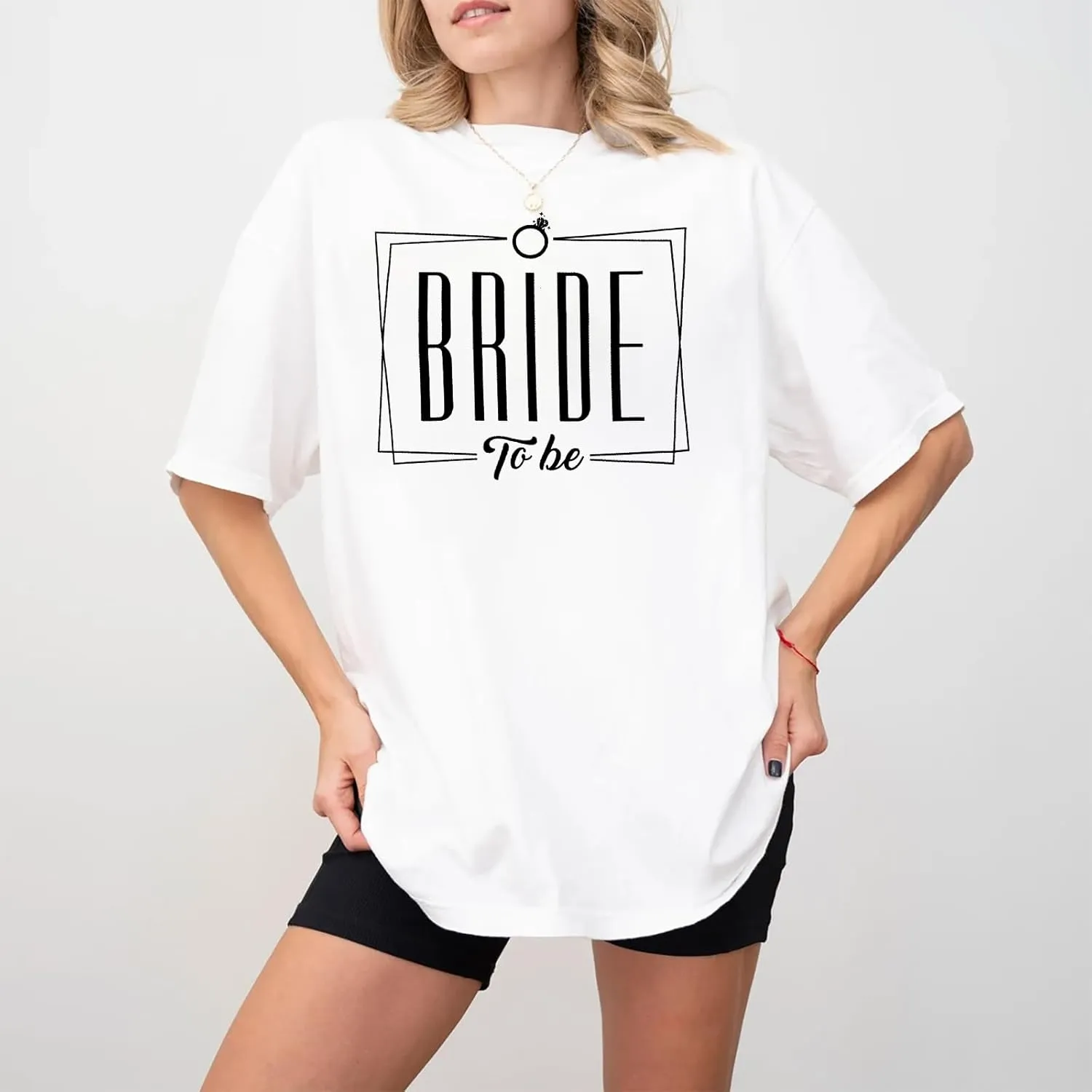 Bride Oversized Shirt for Women Engaged Shirt Engagement Party Matching Tee Shirts