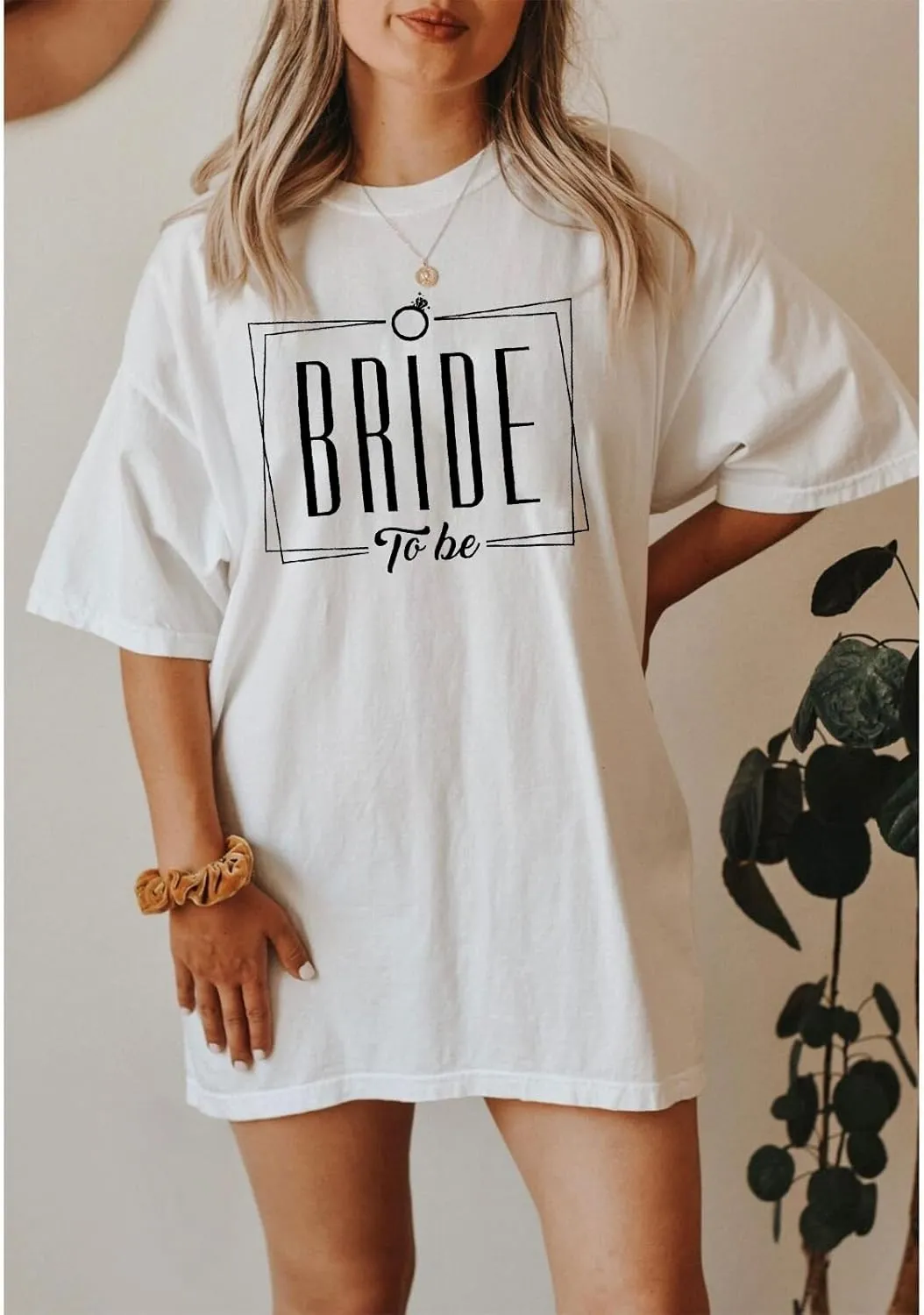 Bride Oversized Shirt for Women Engaged Shirt Engagement Party Matching Tee Shirts