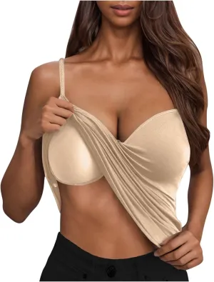 Built in Bra Camisole Tank Tops for Women Workout Layer Padded Yoga Shirts Summer Casual Spaghetti Strap Sexy Cami Top
