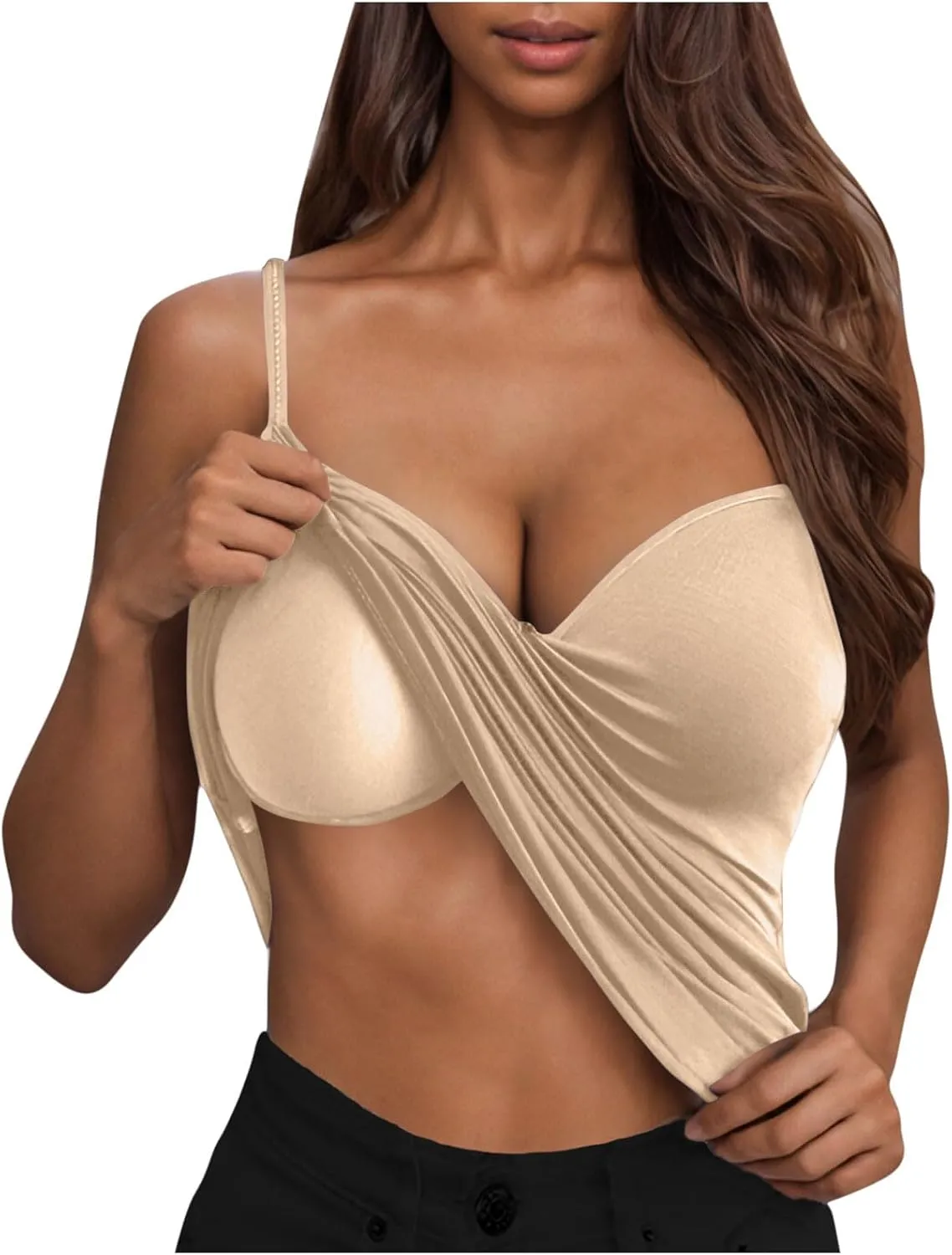 Built in Bra Camisole Tank Tops for Women Workout Layer Padded Yoga Shirts Summer Casual Spaghetti Strap Sexy Cami Top