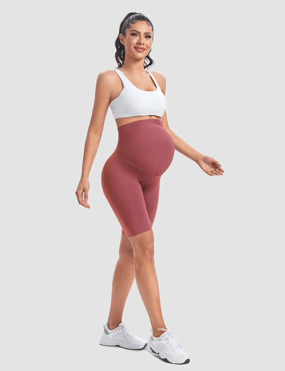 Buttergene Maternity Shorts Over Belly Maternity Biker Shorts Pregnancy Shorts Athletic Workout Bike Running Shorts Pants