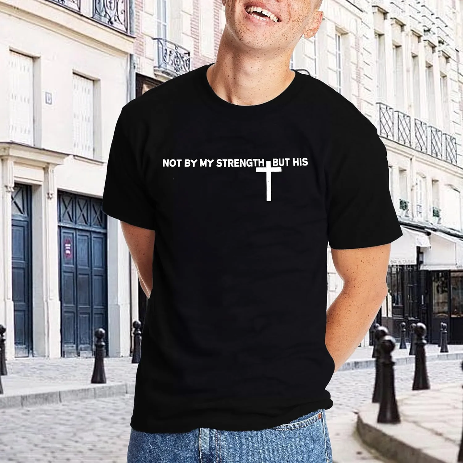 Christian Oversized Shirt for Men Faith Cross T Shirt Inspirational God Shirt Religious Sayings Tee Tops