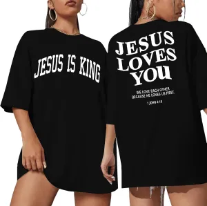 Christian Oversized Shirt Women Created with a Purpose Shirts Bible Verse Tee You are Beautiful Inspirational Tops