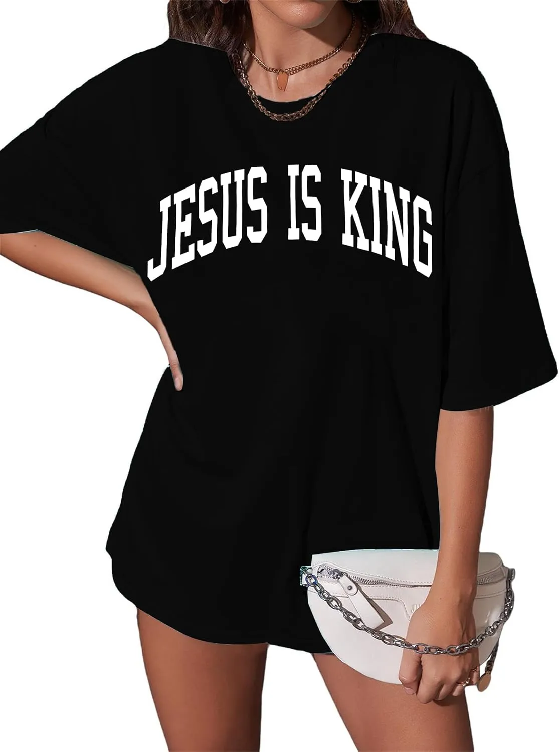 Christian Oversized Shirt Women Created with a Purpose Shirts Bible Verse Tee You are Beautiful Inspirational Tops