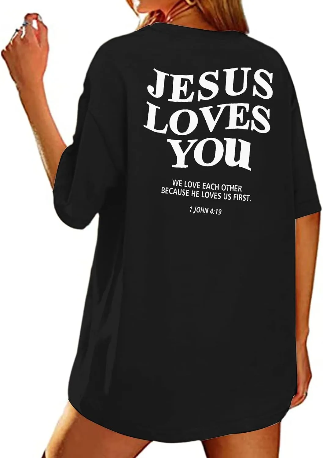 Christian Oversized Shirt Women Created with a Purpose Shirts Bible Verse Tee You are Beautiful Inspirational Tops