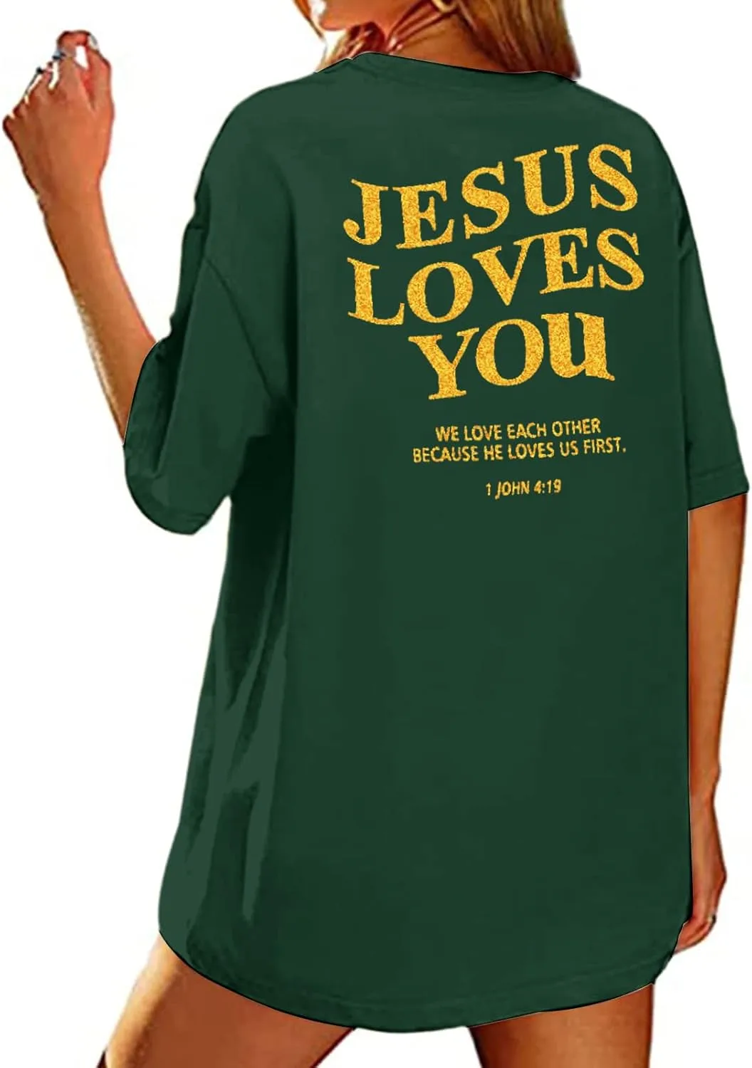 Christian Oversized Shirt Women Created with a Purpose Shirts Bible Verse Tee You are Beautiful Inspirational Tops