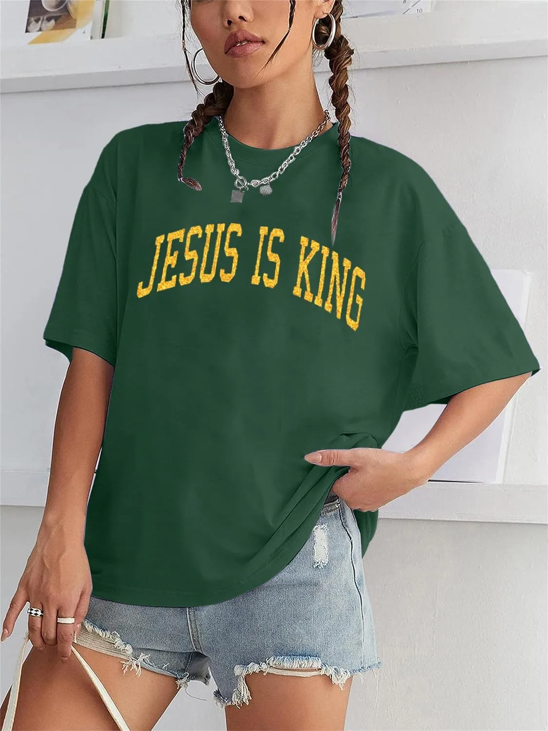 Christian Oversized Shirt Women Created with a Purpose Shirts Bible Verse Tee You are Beautiful Inspirational Tops