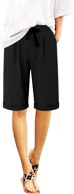 Cotton Linen Shorts Women's Athletic Shorts Causal Lightweight Quick Drying Shorts high Waisted Athletic Shorts Women