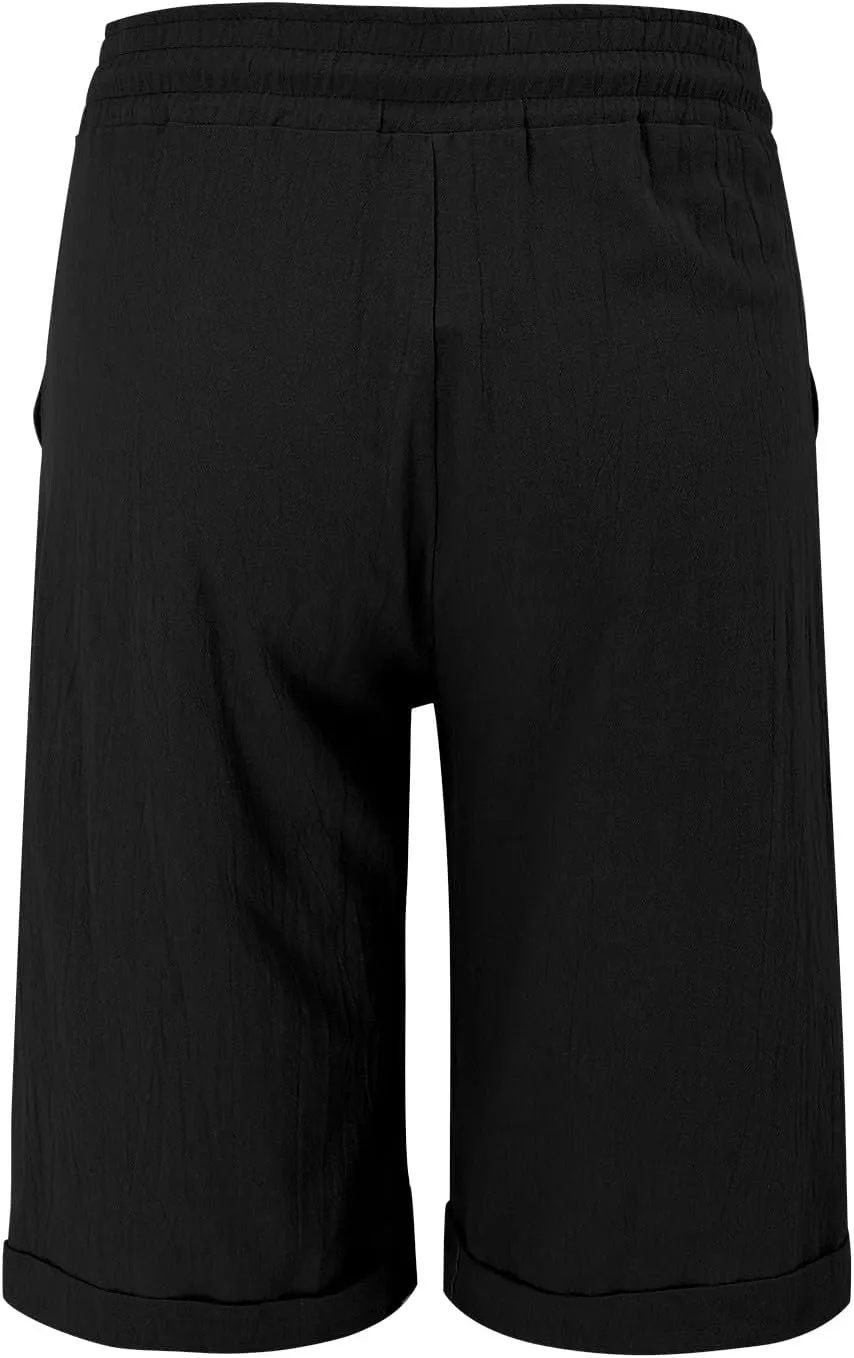 Cotton Linen Shorts Women's Athletic Shorts Causal Lightweight Quick Drying Shorts high Waisted Athletic Shorts Women