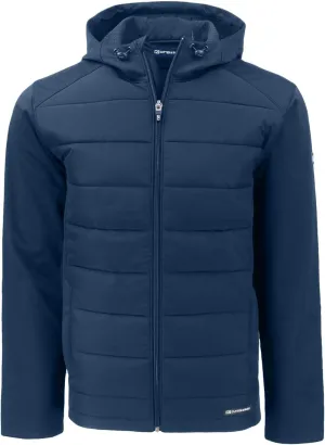 Cutter & Buck Evoke Hybrid Eco Softshell Recycled Full Zip Mens Big & Tall Hooded Jacket