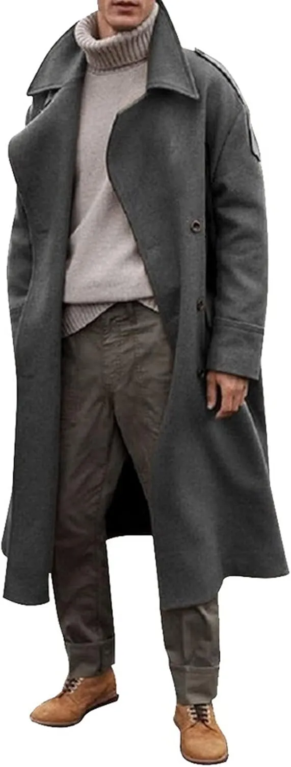 Duster Coat Print Lapel Button Down Long Sleeve Long Cardigan Windbreaker Loose Winter and Autumn Coat Jackets For