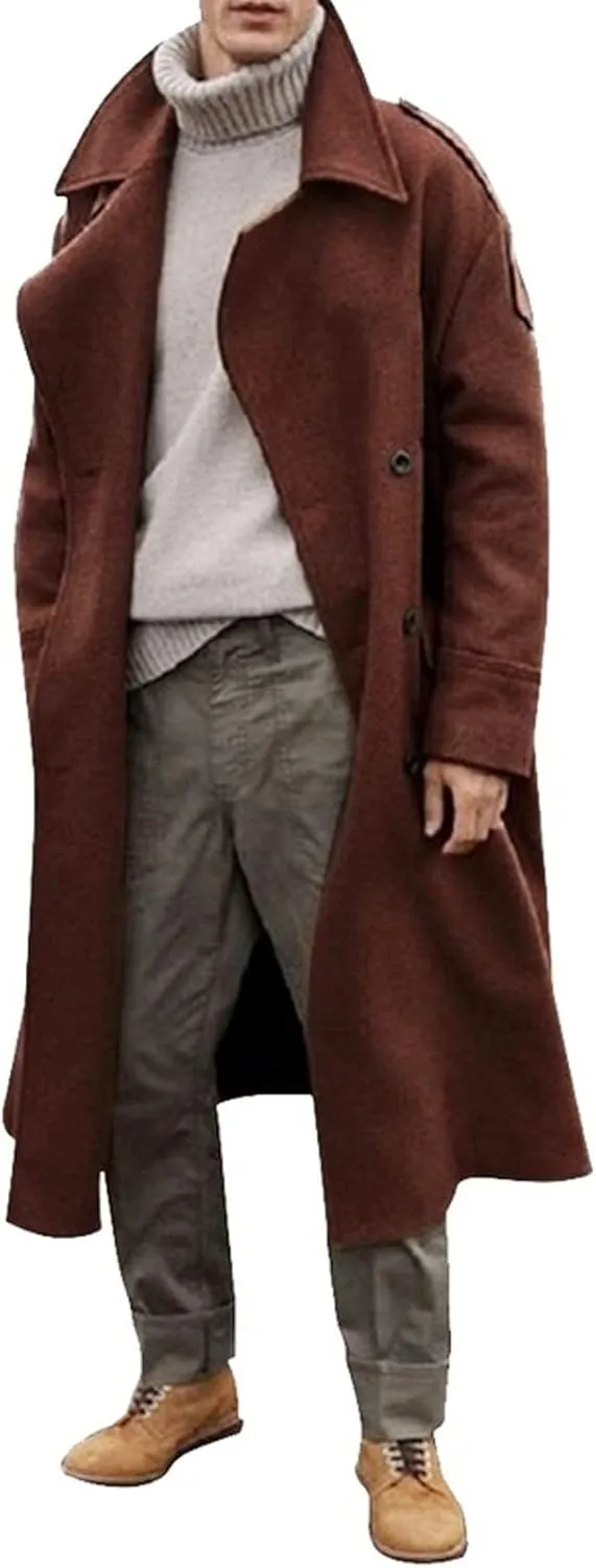 Duster Coat Print Lapel Button Down Long Sleeve Long Cardigan Windbreaker Loose Winter and Autumn Coat Jackets For