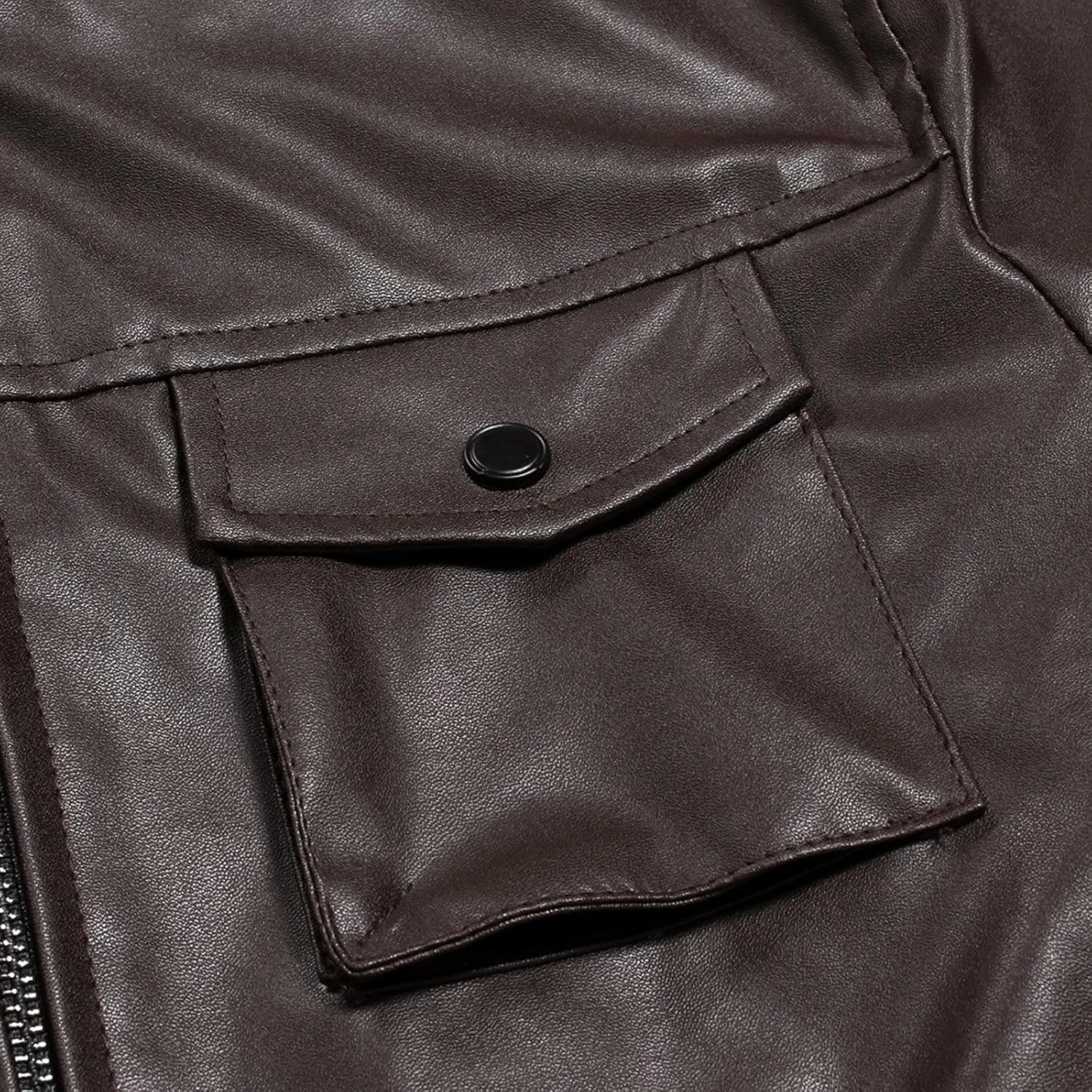 Faux Leather Jacket Men Slim Fit Racer Motorcycle Jackets Moto Coats Casual Stand Collar Biker Jacket