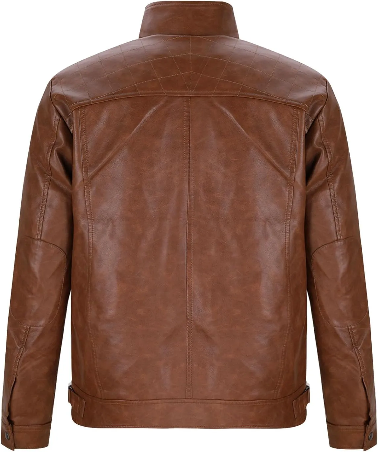 Faux Leather Jackets for Men Black Motorcycle Jacket Long Sleeve Zip Up Biker Bomber Jacket with Pockets