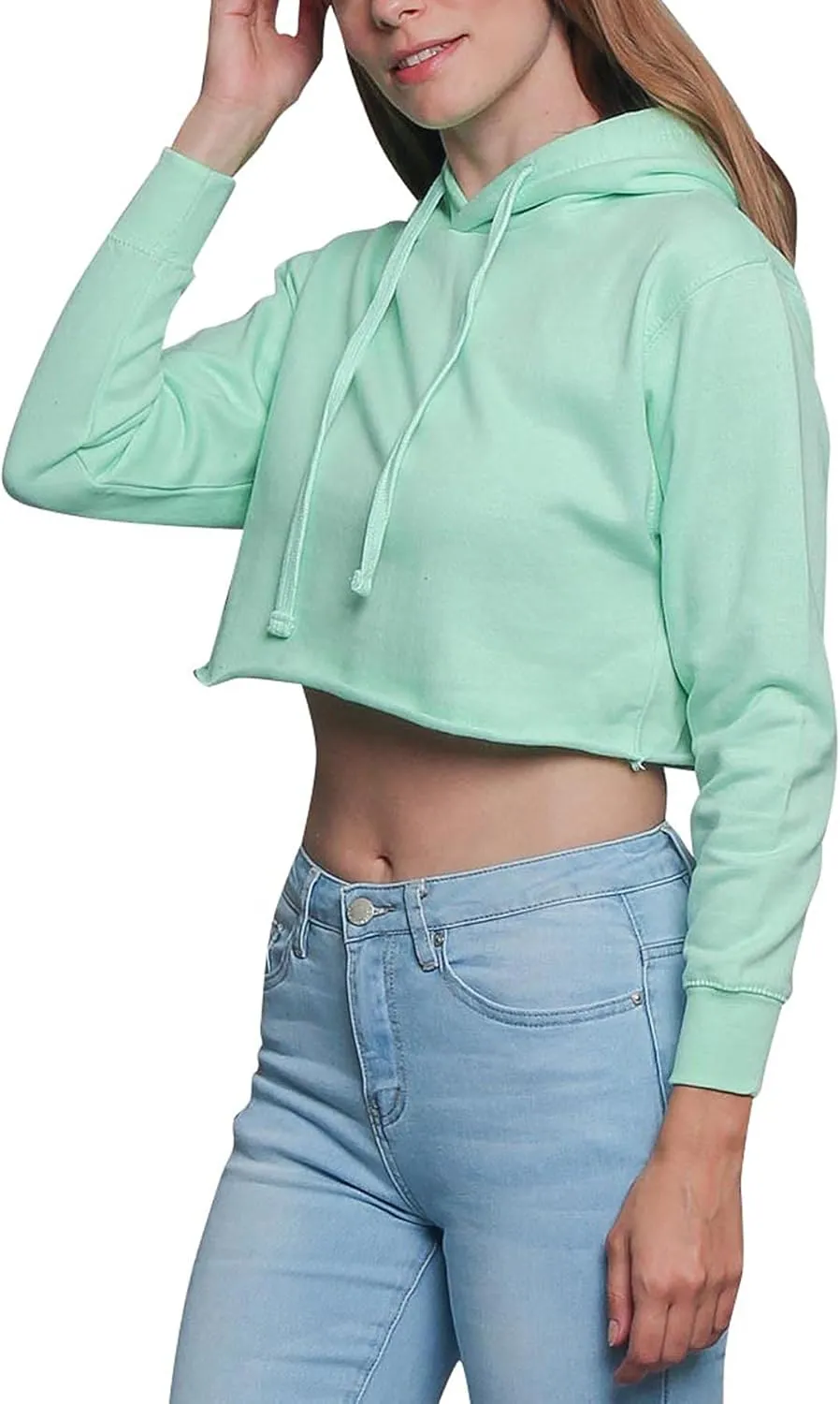 G-Style USA Women's Long Sleeve Crop Top Hoodie
