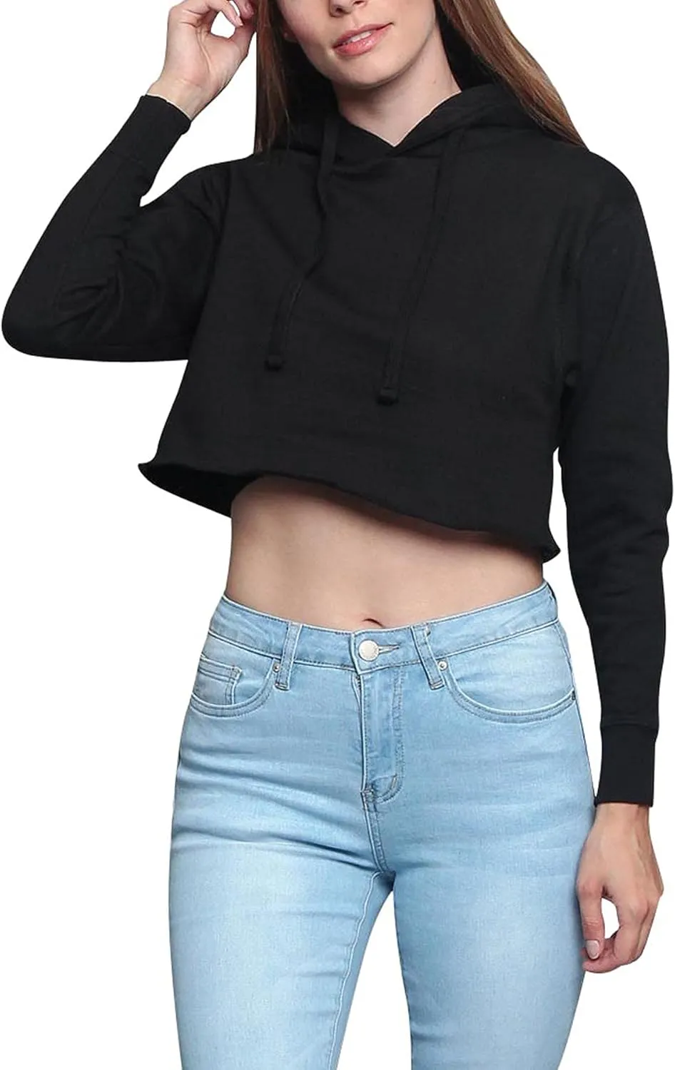 G-Style USA Women's Long Sleeve Crop Top Hoodie