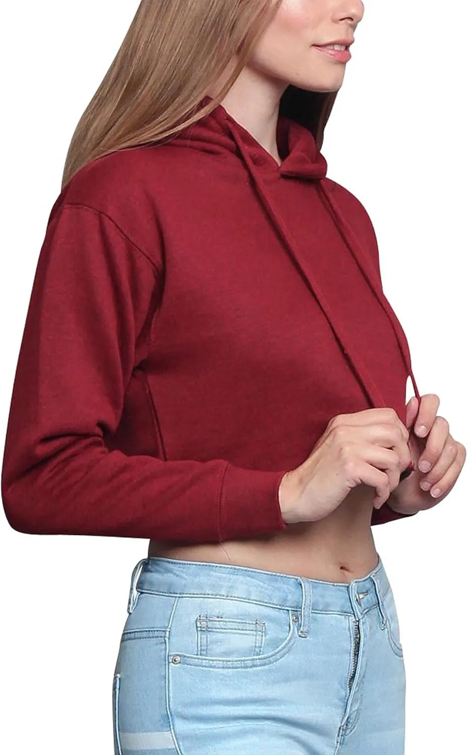 G-Style USA Women's Long Sleeve Crop Top Hoodie