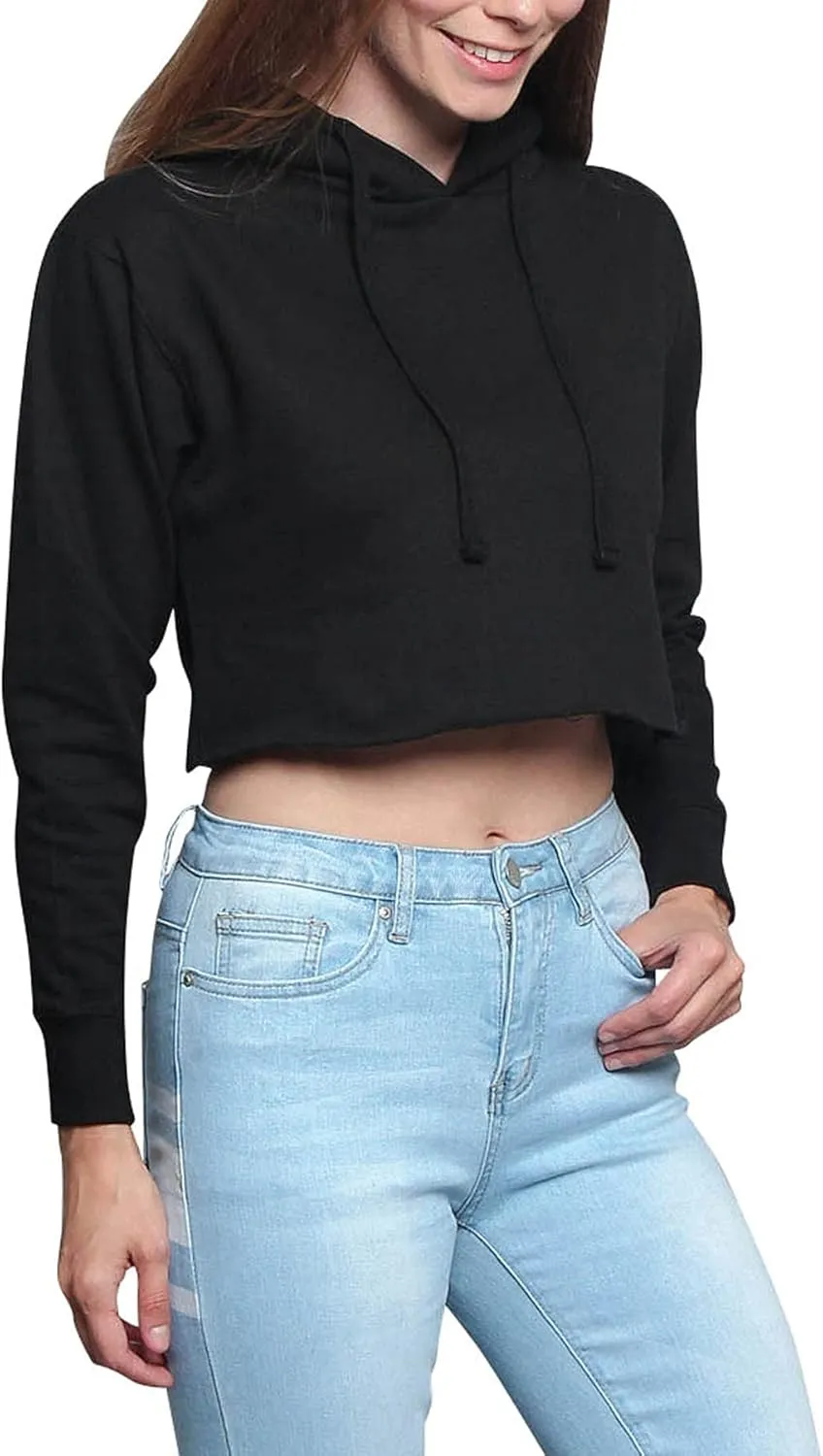 G-Style USA Women's Long Sleeve Crop Top Hoodie