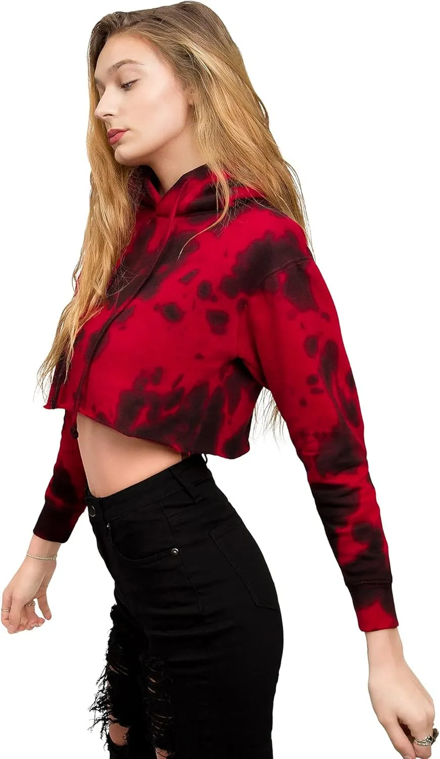 G-Style USA Women's Long Sleeve Crop Top Hoodie