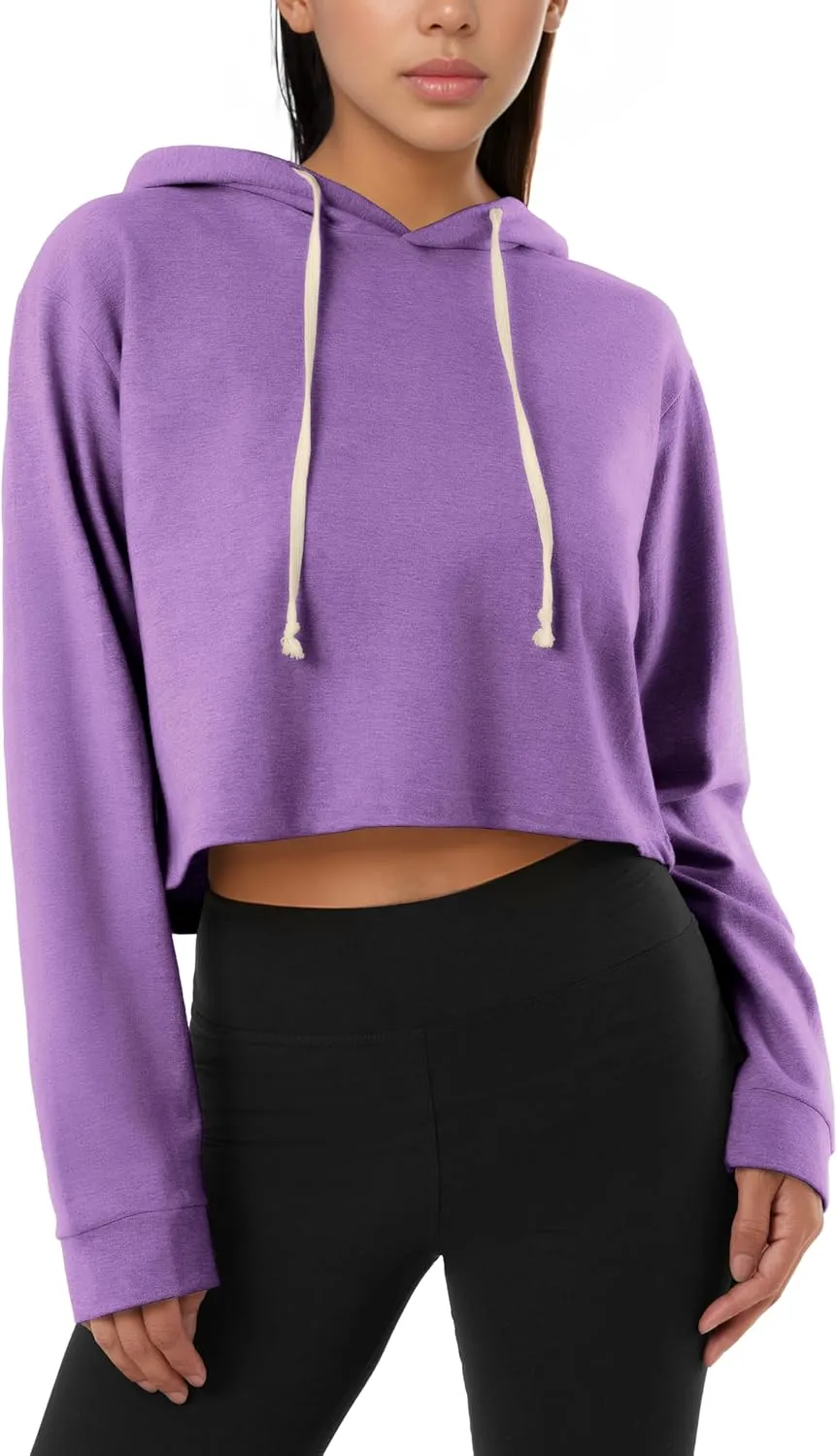 GIVON Women's Comfortable Casual Long Sleeve Crop-Top Pullover Sweatshirt Hoodie
