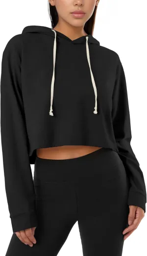 GIVON Women's Comfortable Casual Long Sleeve Crop-Top Pullover Sweatshirt Hoodie