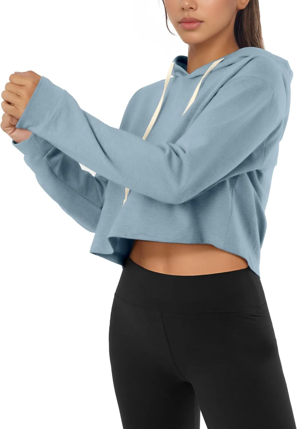 GIVON Women's Comfortable Casual Long Sleeve Crop-Top Pullover Sweatshirt Hoodie