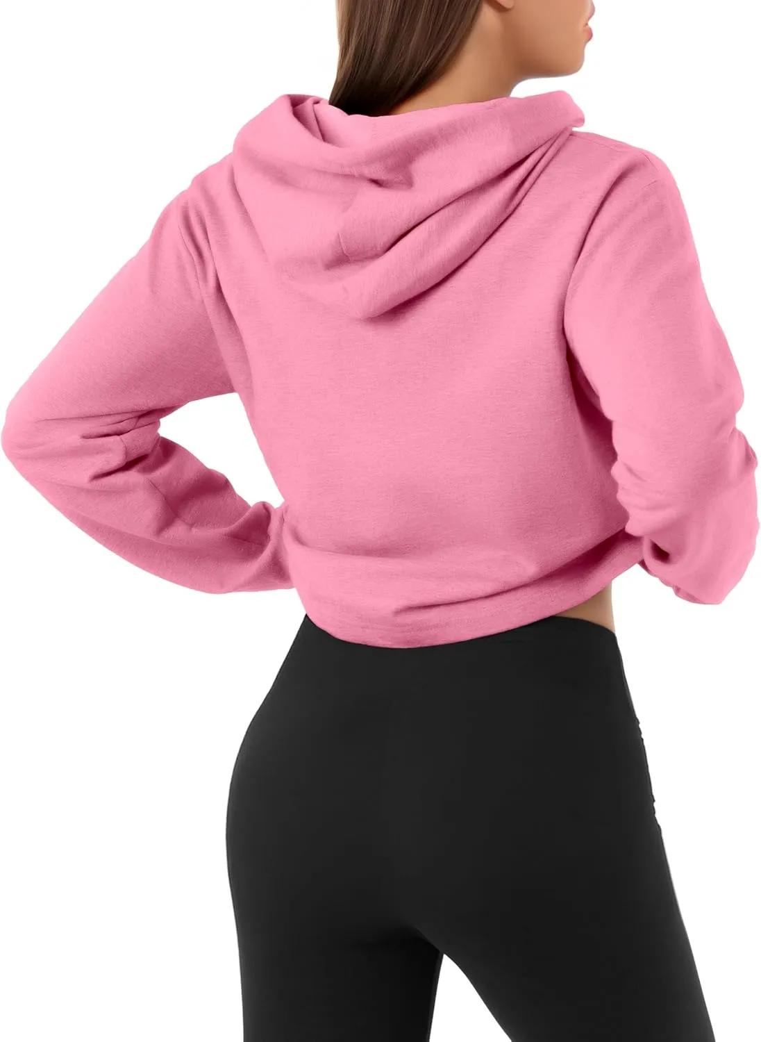 GIVON Women's Comfortable Casual Long Sleeve Crop-Top Pullover Sweatshirt Hoodie