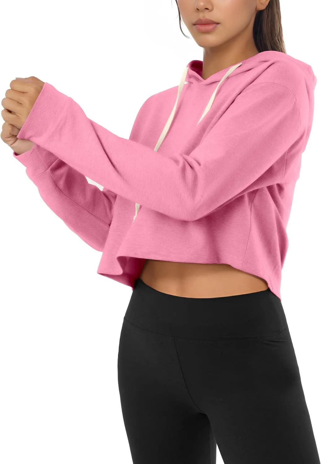 GIVON Women's Comfortable Casual Long Sleeve Crop-Top Pullover Sweatshirt Hoodie
