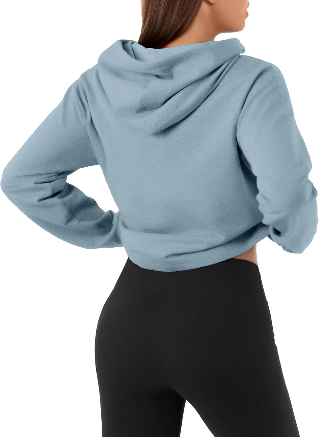 GIVON Women's Comfortable Casual Long Sleeve Crop-Top Pullover Sweatshirt Hoodie