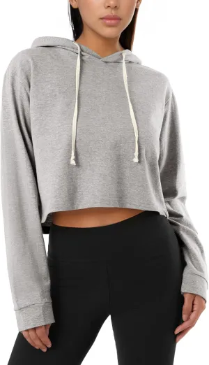 GIVON Women's Comfortable Casual Long Sleeve Crop-Top Pullover Sweatshirt Hoodie