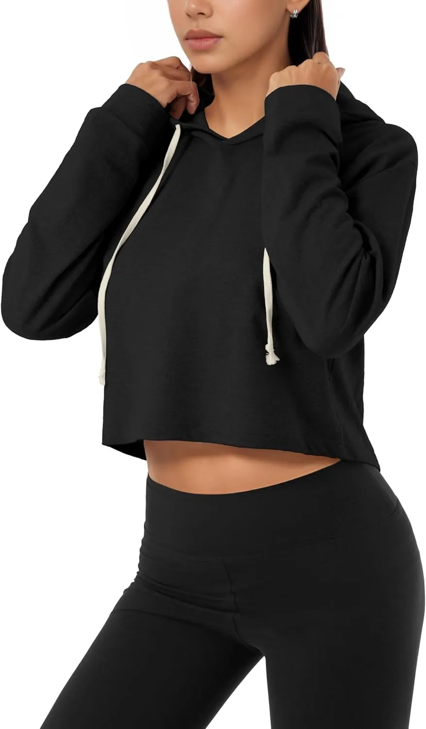 GIVON Women's Comfortable Casual Long Sleeve Crop-Top Pullover Sweatshirt Hoodie