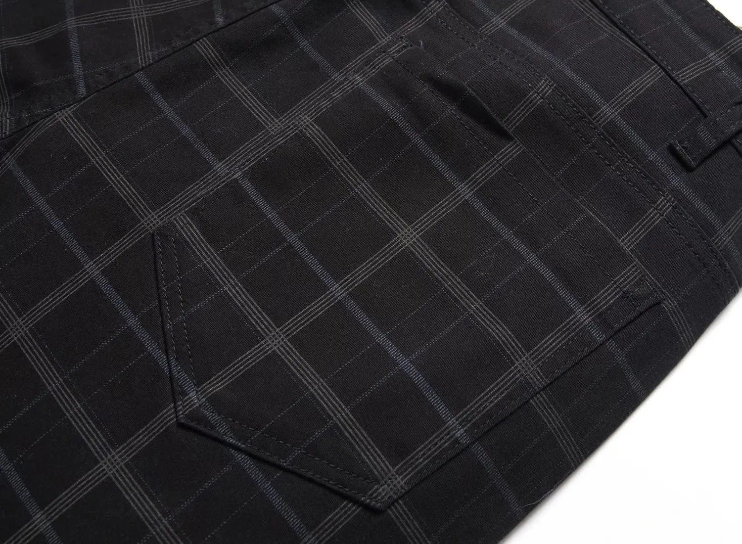 HENGAO Men's Straight Fit Plaid Chino Pants