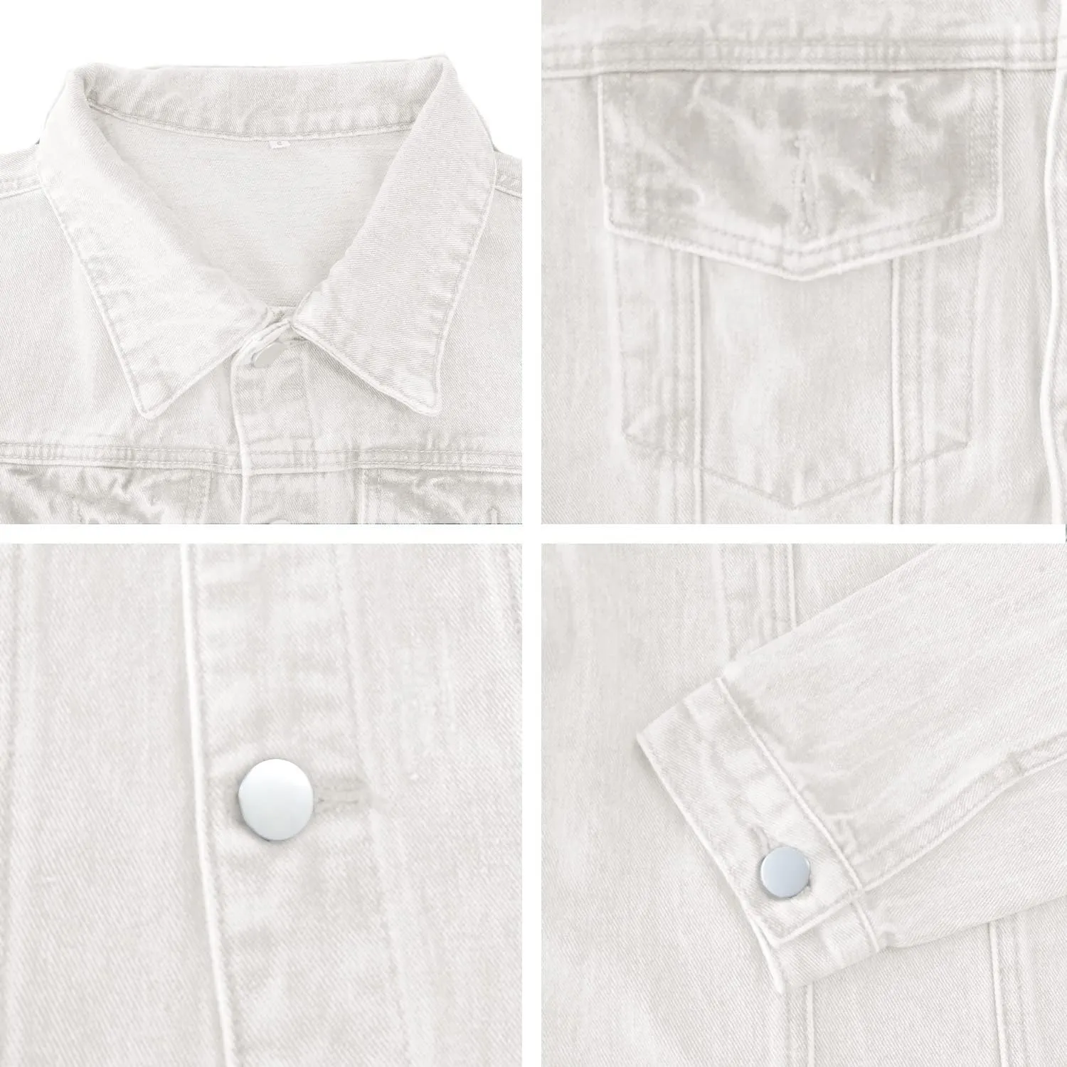 Jayscreate Women's Jean Denim Jacket Pockets Oversized Ripped Short Light Cropped Mini Lightweight Ladies Denim Jacket