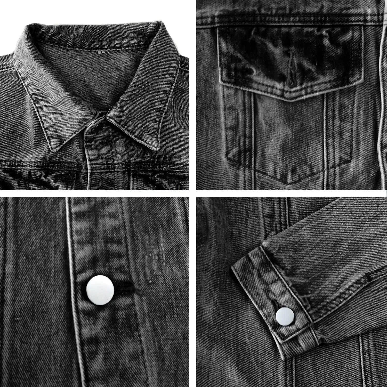 Jayscreate Women's Jean Denim Jacket Pockets Oversized Ripped Short Light Cropped Mini Lightweight Ladies Denim Jacket